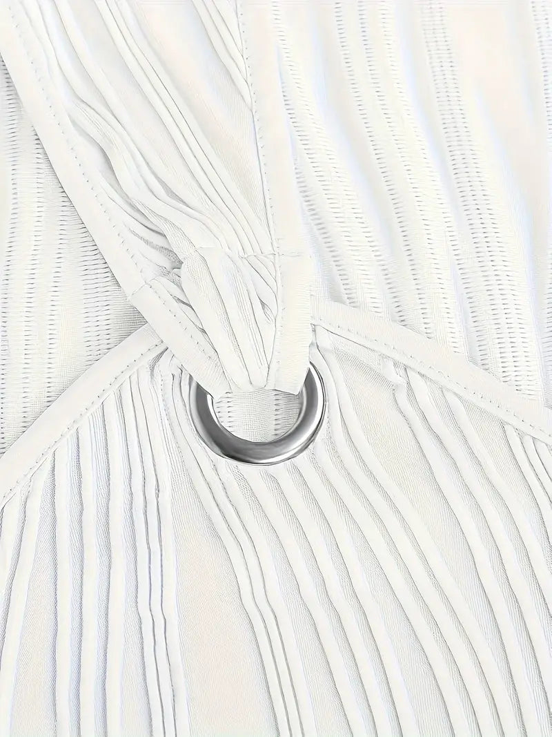 Sfrcord® Wavy Stripe Solid Dress