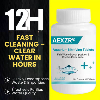 AEXZR® Aquarium Nitrifying Tablets – Fish Waste Decomposition & Crystal-Clear Water