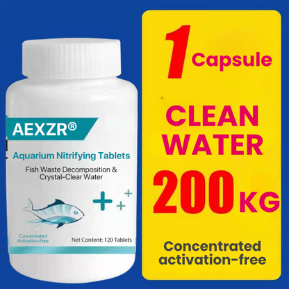AEXZR® Aquarium Nitrifying Tablets – Fish Waste Decomposition & Crystal-Clear Water