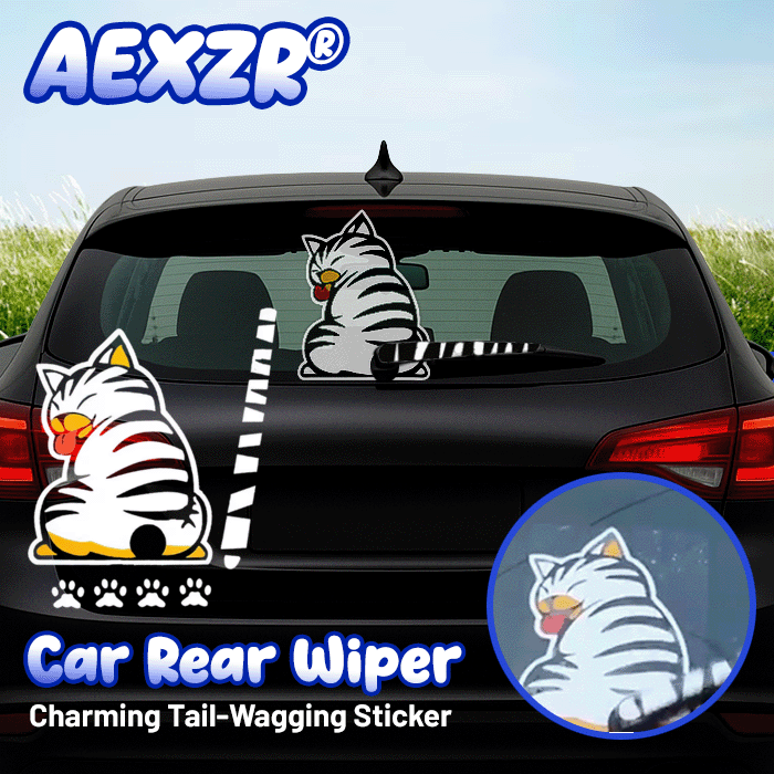 🌟 Official Store |AEXZR® Car Rear Wiper Charming Tail-Wagging Sticker